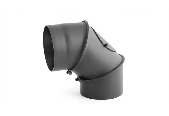 Kachelpijp - bocht - 90 graden - 2mm staal - Ø 120 mm - zwart