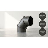 Kachelpijp - bocht - 90 graden - 2mm staal - Ø 120 mm - zwart
