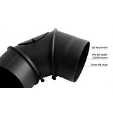 Kachelpijp - bocht - 90 graden - 2mm staal - Ø 120 mm - zwart