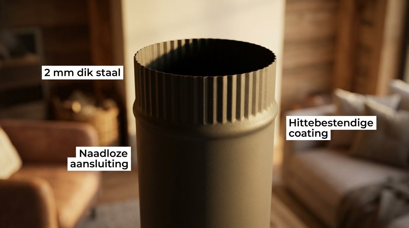 Kachelpijp - rookkanaal - 2mm staal - Ø 120 mm - 50 cm - zwart