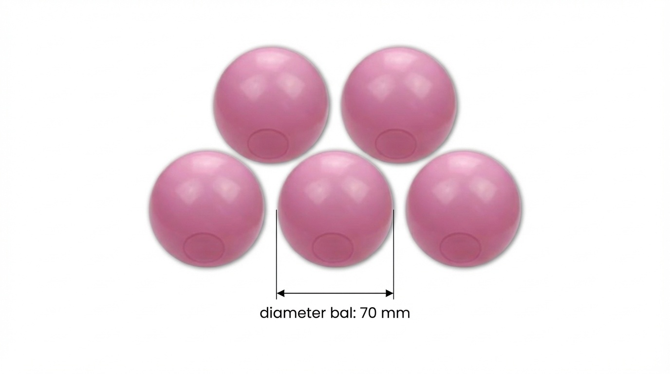 Ballenbak ballen poeder roze (70mm) 100 stuks