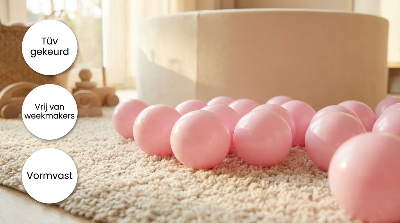 Ballenbak ballen poeder roze (70mm) 100 stuks