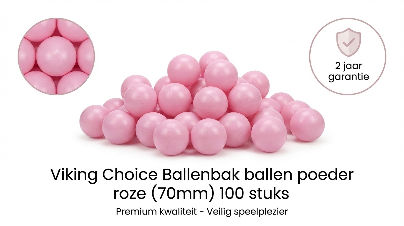 Ballenbak ballen poeder roze (70mm) 100 stuks