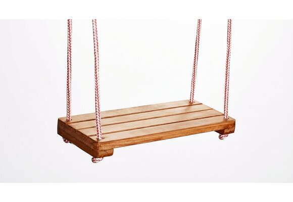Houten schommel - 42x18 cm - gelakt - rood wit