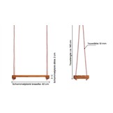 Houten schommel - 42x18 cm - gelakt - rood wit