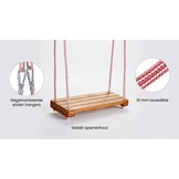 Houten schommel - 42x18 cm - gelakt - rood wit
