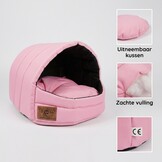 Hondenmand XS - kleine hond - box - hondemand - 39 x 40 x 34 cm - roze - hondenbed - hondebed