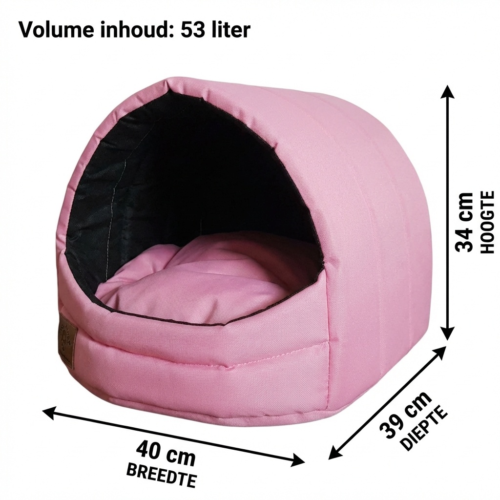 Hondenmand XS - kleine hond - box - hondemand - 39 x 40 x 34 cm - roze - hondenbed - hondebed