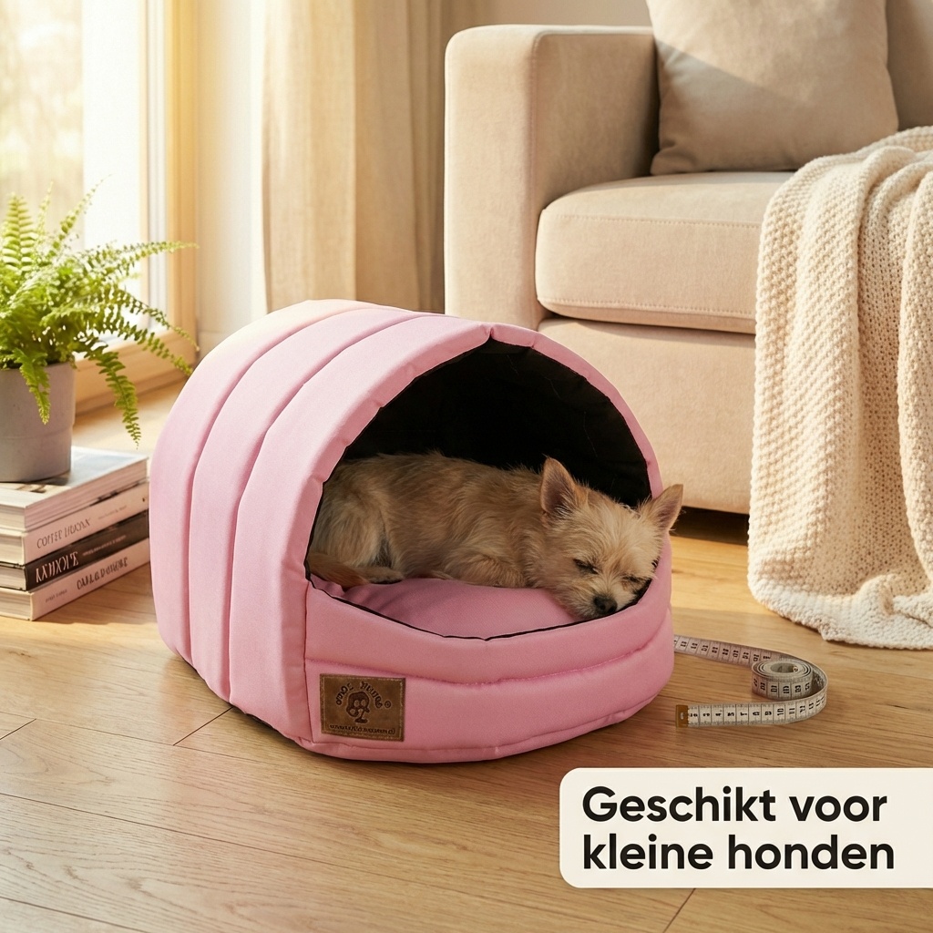 Hondenmand XS - kleine hond - box - hondemand - 39 x 40 x 34 cm - roze - hondenbed - hondebed