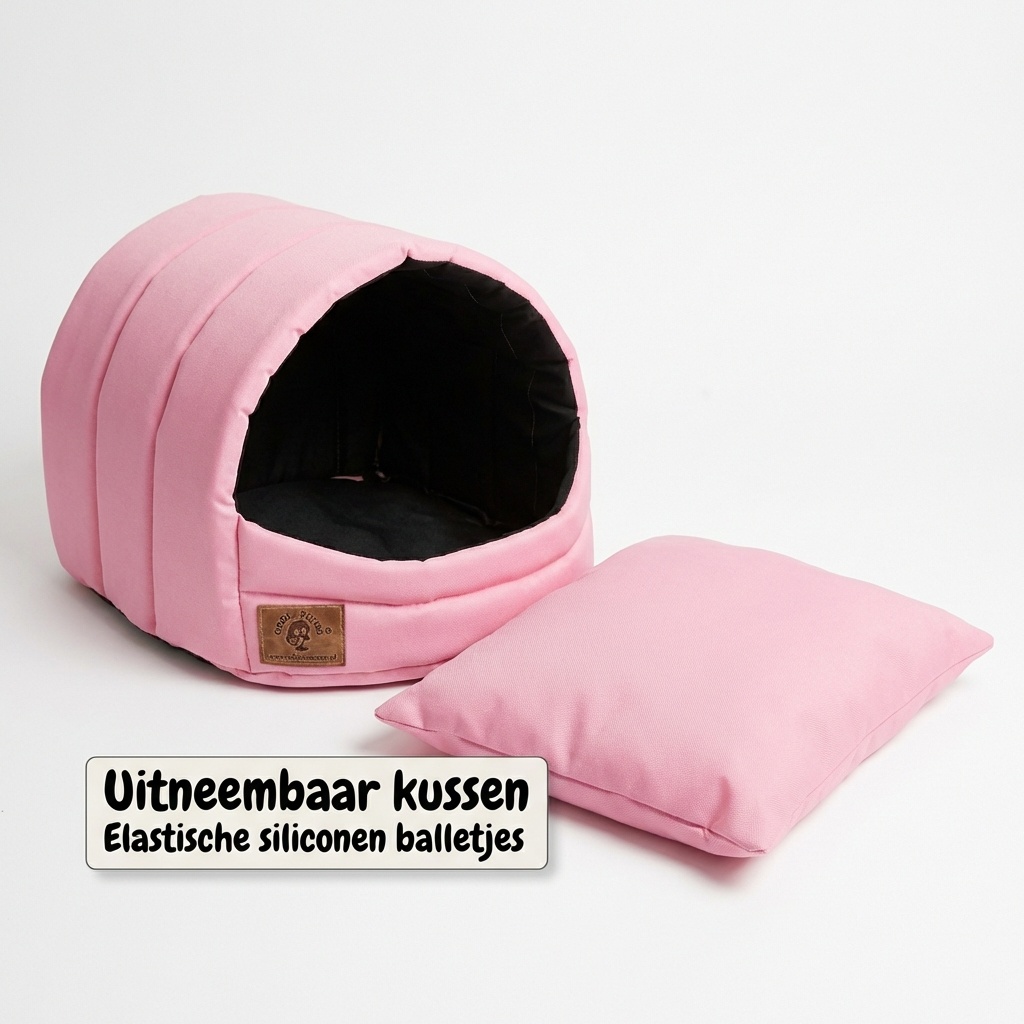 Hondenmand XS - kleine hond - box - hondemand - 39 x 40 x 34 cm - roze - hondenbed - hondebed