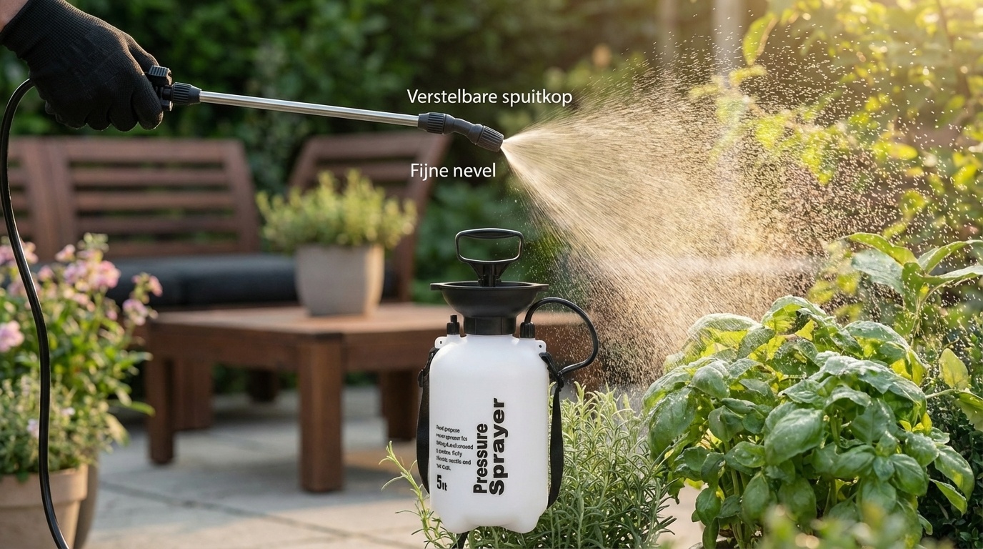 Drukspuit - onkruidspuit - gifspuit - 5 liter - wit zwart