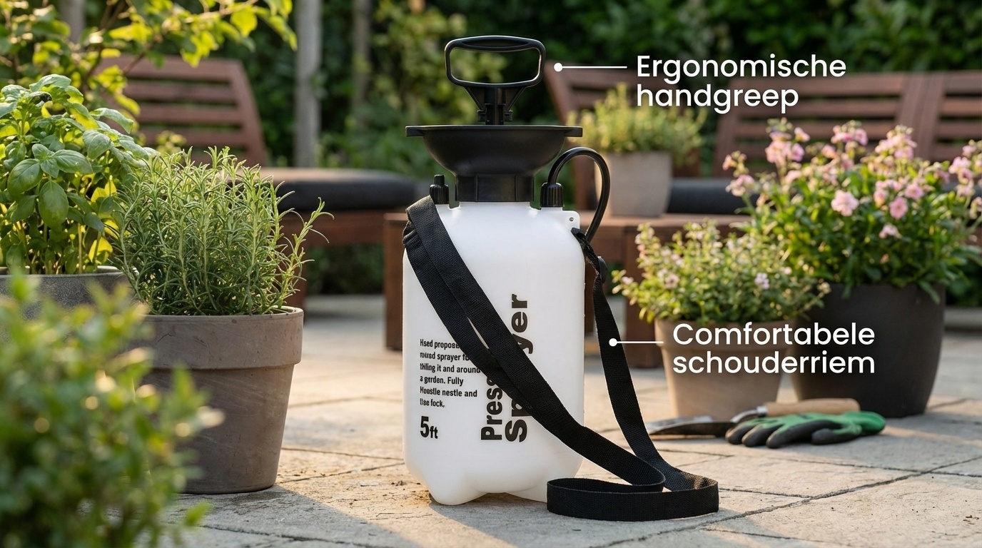 Drukspuit - onkruidspuit - gifspuit - 5 liter - wit zwart