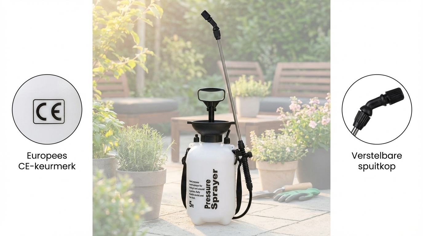 Drukspuit - onkruidspuit - gifspuit - 5 liter - wit zwart