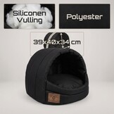 Hondenmand XS - kleine hond - box - hondemand - 39 x 40 x 34 cm - zwart - hondenbed - hondebed
