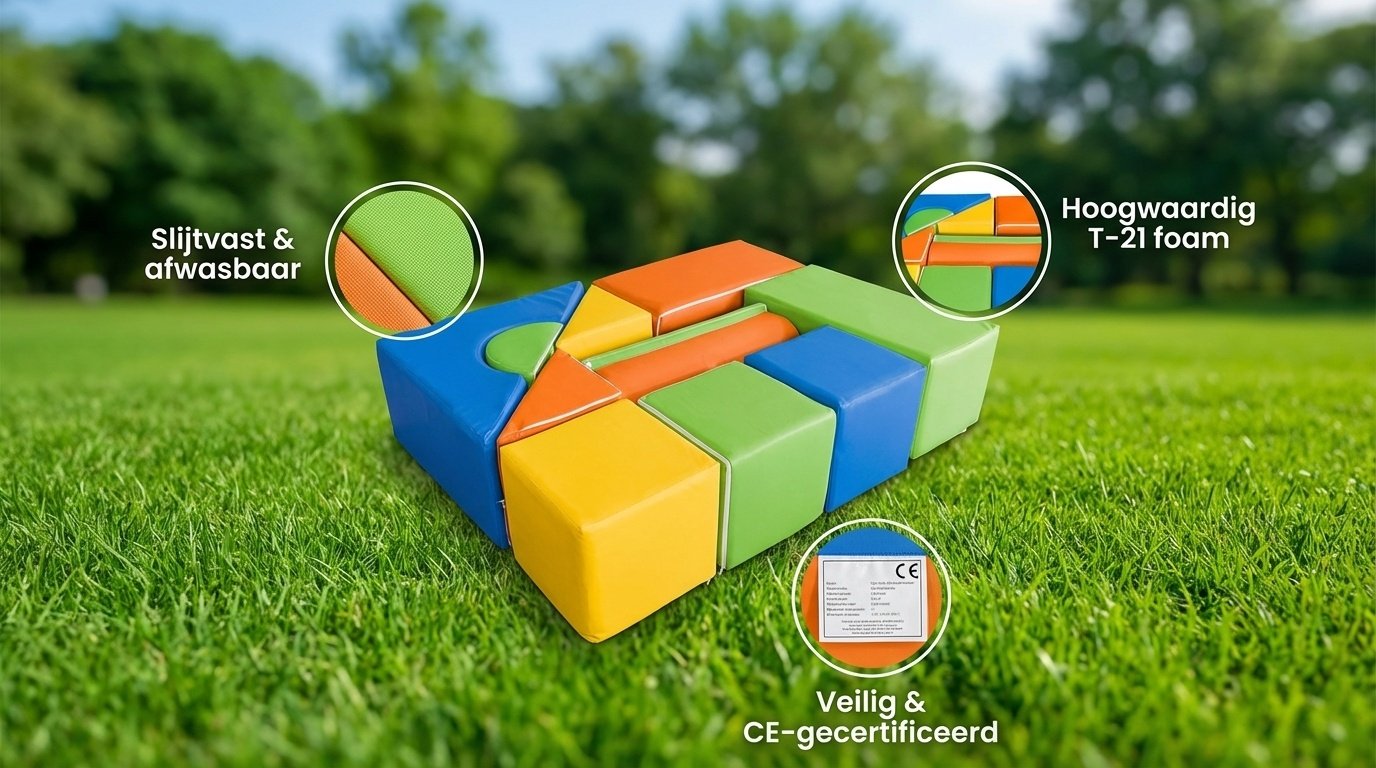 Foam blokken - soft play bouwblokken - 11 delig - multicolor