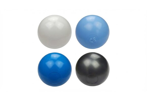 Ballenbak ballen 1000 stuks 7cm, wit, lichtblauw, grijs, blauw