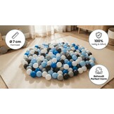 Ballenbak ballen 1000 stuks 7cm, wit, lichtblauw, grijs, blauw