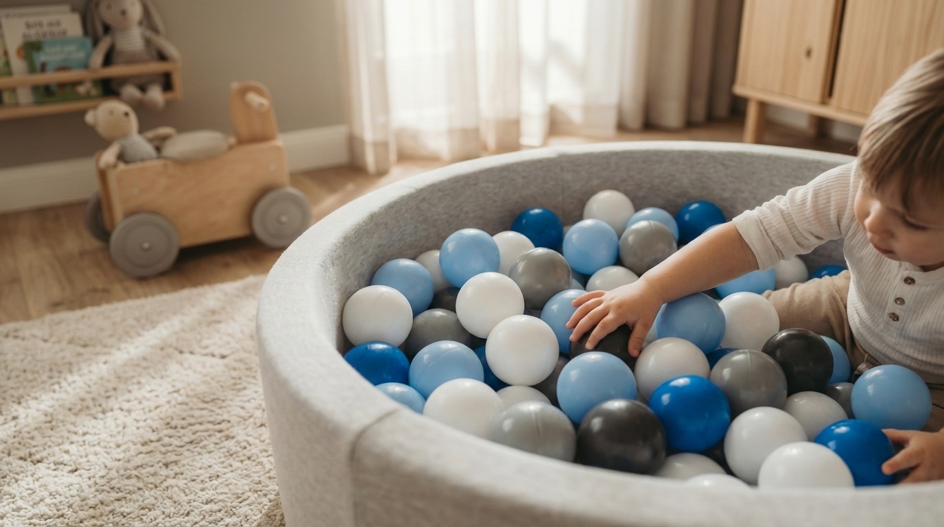 Ballenbak ballen 1000 stuks 7cm, wit, lichtblauw, grijs, blauw