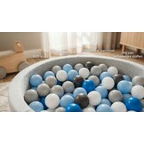 Ballenbak ballen 1000 stuks 7cm, wit, lichtblauw, grijs, blauw