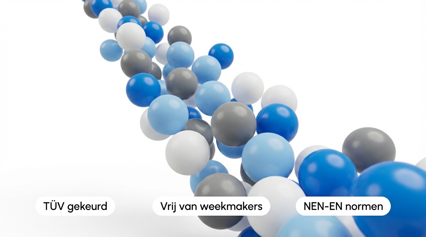 Ballenbak ballen 1000 stuks 7cm, wit, lichtblauw, grijs, blauw