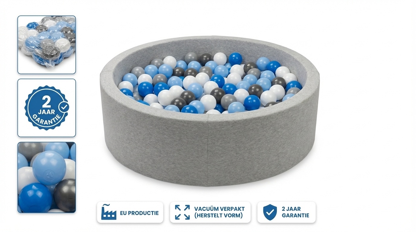 Ballenbak ballen 1000 stuks 7cm, wit, lichtblauw, grijs, blauw