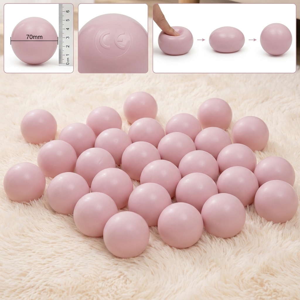Ballenbak ballen licht roze (70mm) 100 stuks