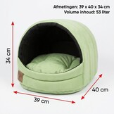 Hondenmand XS - kleine hond - box - hondemand - 39 x 40 x 34 cm - mat groen - hondenbed - hondebed