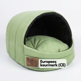 Hondenmand XS - kleine hond - box - hondemand - 39 x 40 x 34 cm - mat groen - hondenbed - hondebed