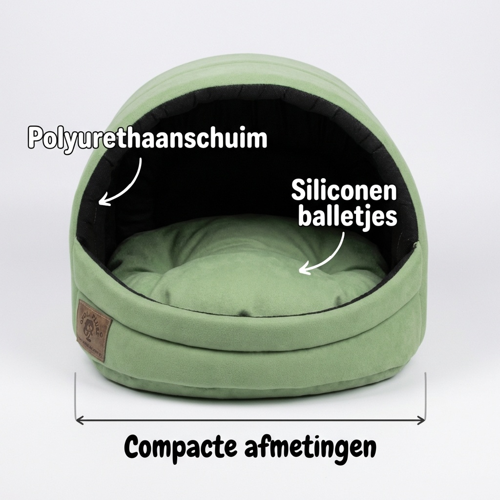 Hondenmand XS - kleine hond - box - hondemand - 39 x 40 x 34 cm - mat groen - hondenbed - hondebed