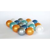 Ballenbak ballen 1000 stuks 7cm, goud, zilver, transparant, turqoise, lichtblauw