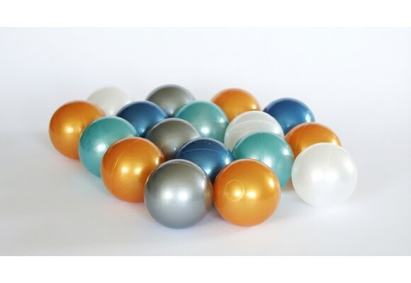 Ballenbak ballen 1000 stuks 7cm, goud, zilver, transparant, turqoise, lichtblauw