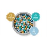 Ballenbak ballen 1000 stuks 7cm, goud, zilver, transparant, turqoise, lichtblauw