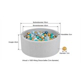 Ballenbak ballen 1000 stuks 7cm, goud, zilver, transparant, turqoise, lichtblauw