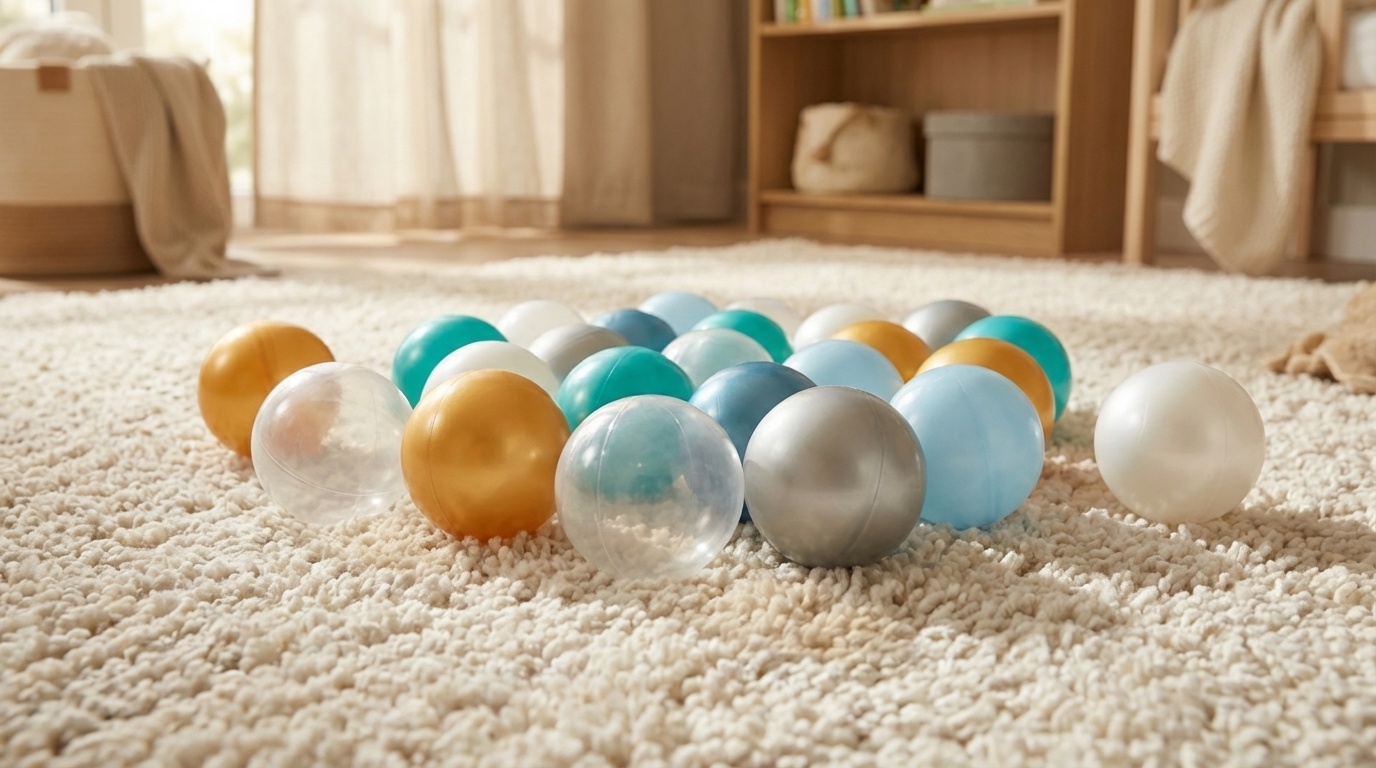 Ballenbak ballen 1000 stuks 7cm, goud, zilver, transparant, turqoise, lichtblauw