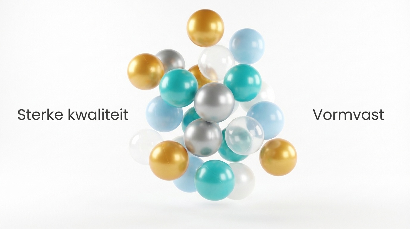 Ballenbak ballen 1000 stuks 7cm, goud, zilver, transparant, turqoise, lichtblauw