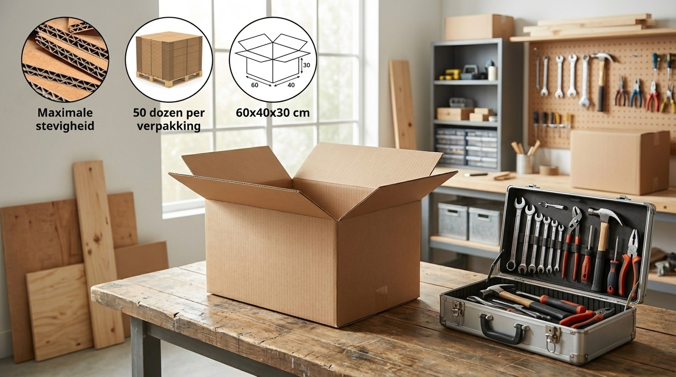 Verzenddozen - kartonnen dozen - 60x40x30cm - 5 laags 50 stuks