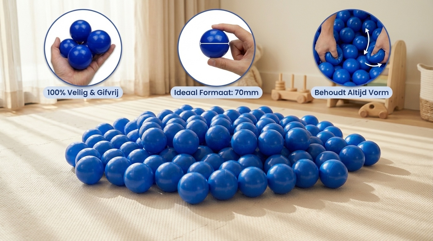 Ballenbak ballen blauw (70mm) 100 stuks
