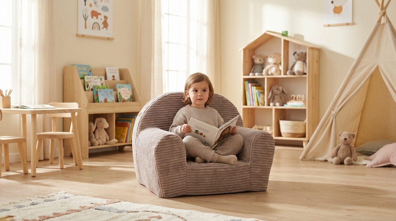 Kinderfauteuil - LINCOL - 60x40x45 cm - corduroy - roze