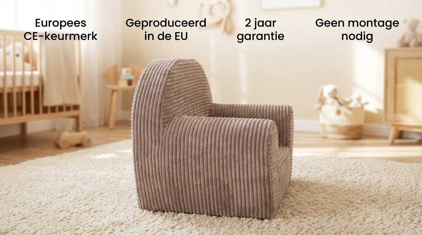 Kinderfauteuil - LINCOL - 60x40x45 cm - corduroy - roze