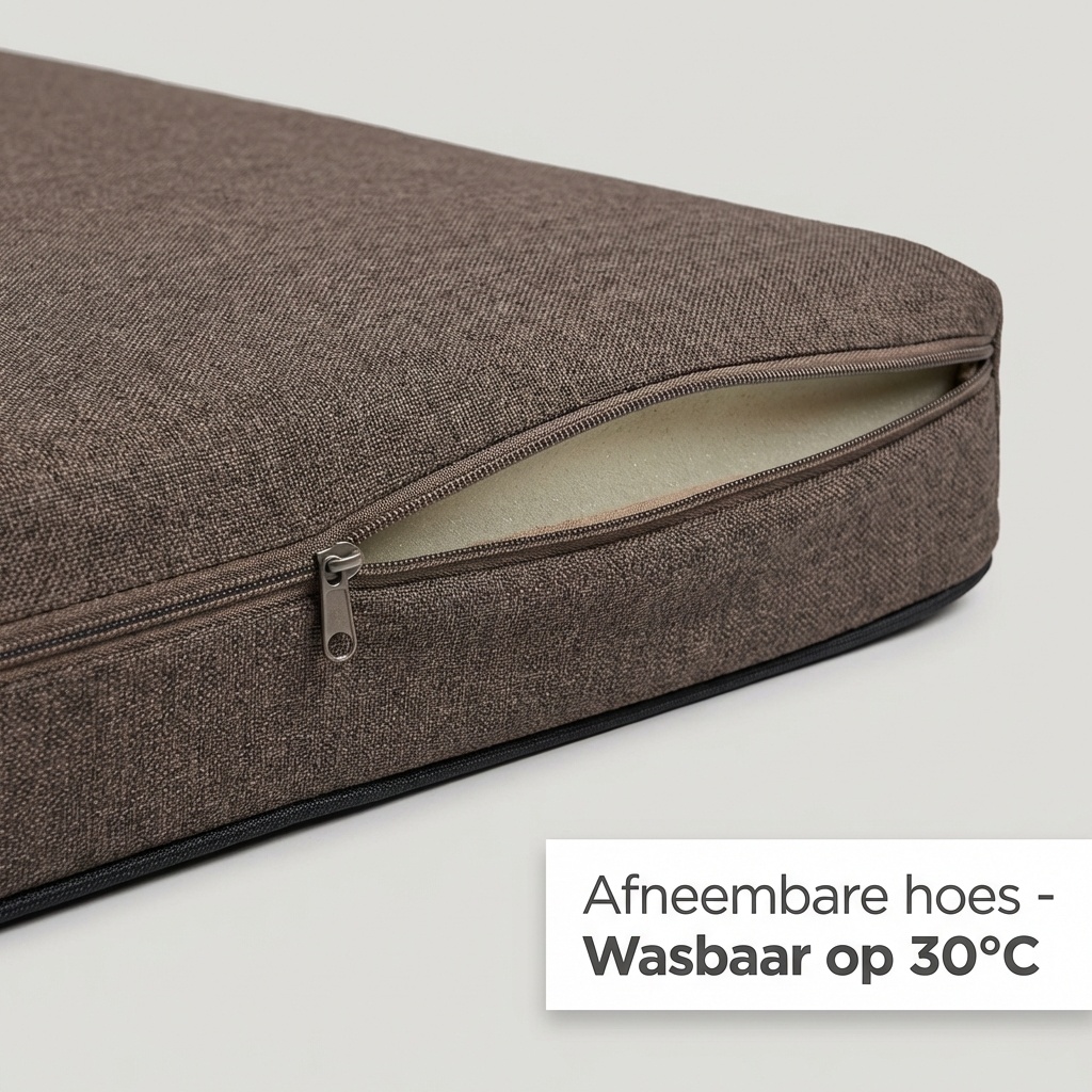 Hondenkussen - maat M - 50x60x8cm - wasbaar - donkerbruin