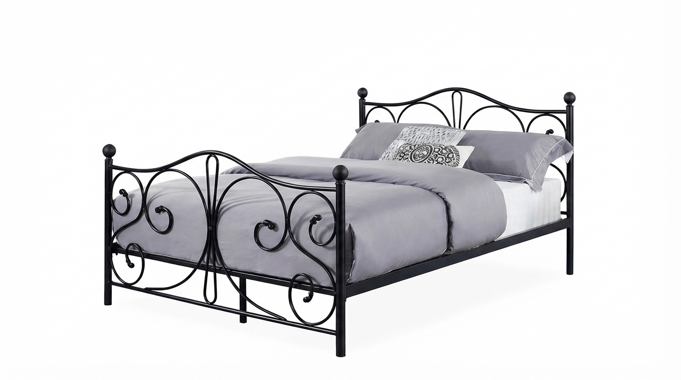 Metalen bedframe met lattenbodem - 140x200 - zwart