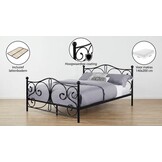 Metalen bedframe met lattenbodem - 140x200 - zwart