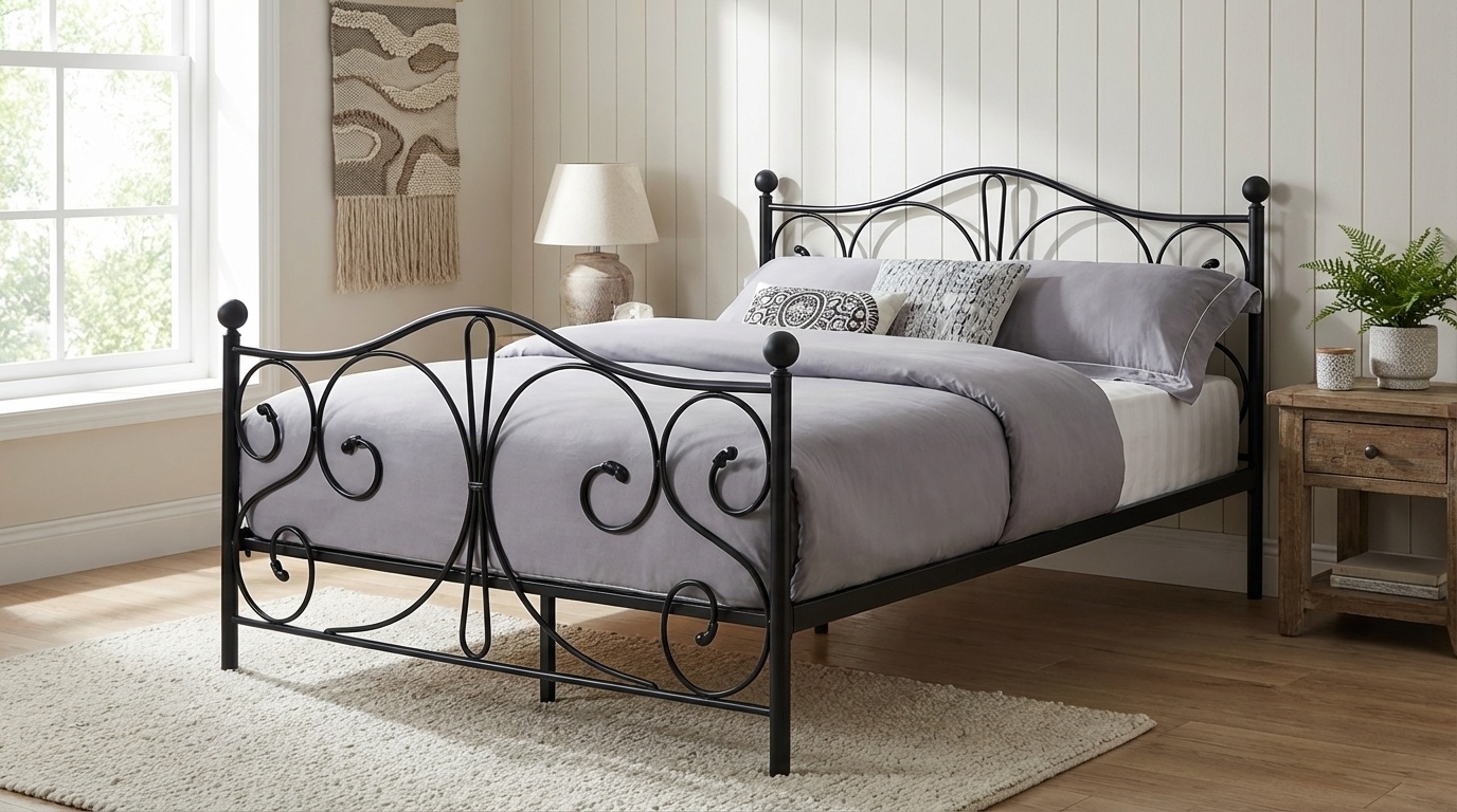 Metalen bedframe met lattenbodem - 140x200 - zwart