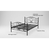 Metalen bedframe met lattenbodem - 140x200 - zwart