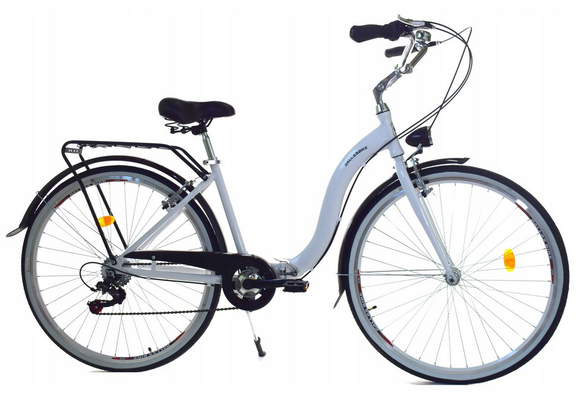 Vouwfiets - 26 inch - met 7 versnellingen - wit zwart