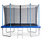 Trampoline rechthoekig - 300x230cm - met veiligheidsnet - blauw