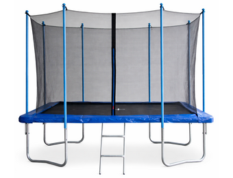 Trampoline rechthoekig - 300x230cm - met veiligheidsnet - blauw