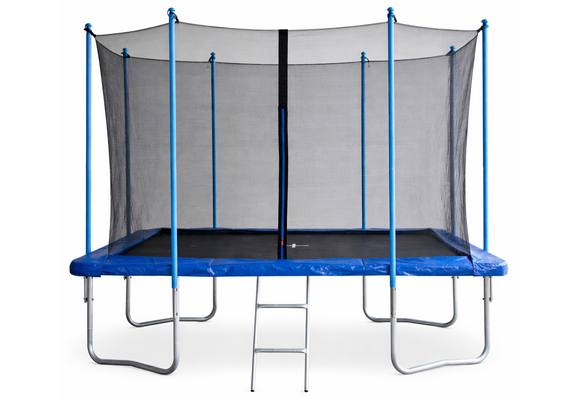 Trampoline rechthoekig - 300x230cm - met veiligheidsnet - blauw