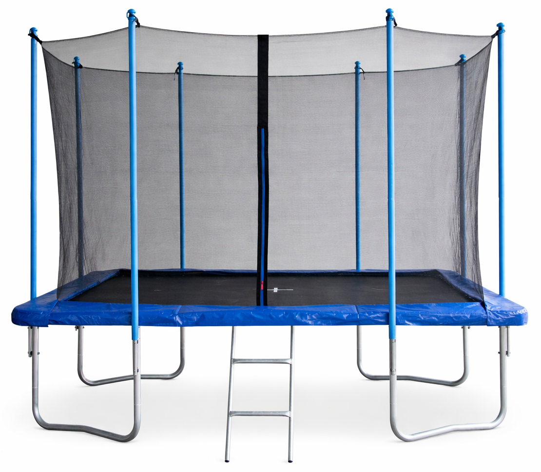 Trampoline rechthoekig - 300x230cm - met veiligheidsnet - blauw