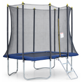 Rechthoekige trampoline - 215 x 155 cm - veiligheidsnet - blauw